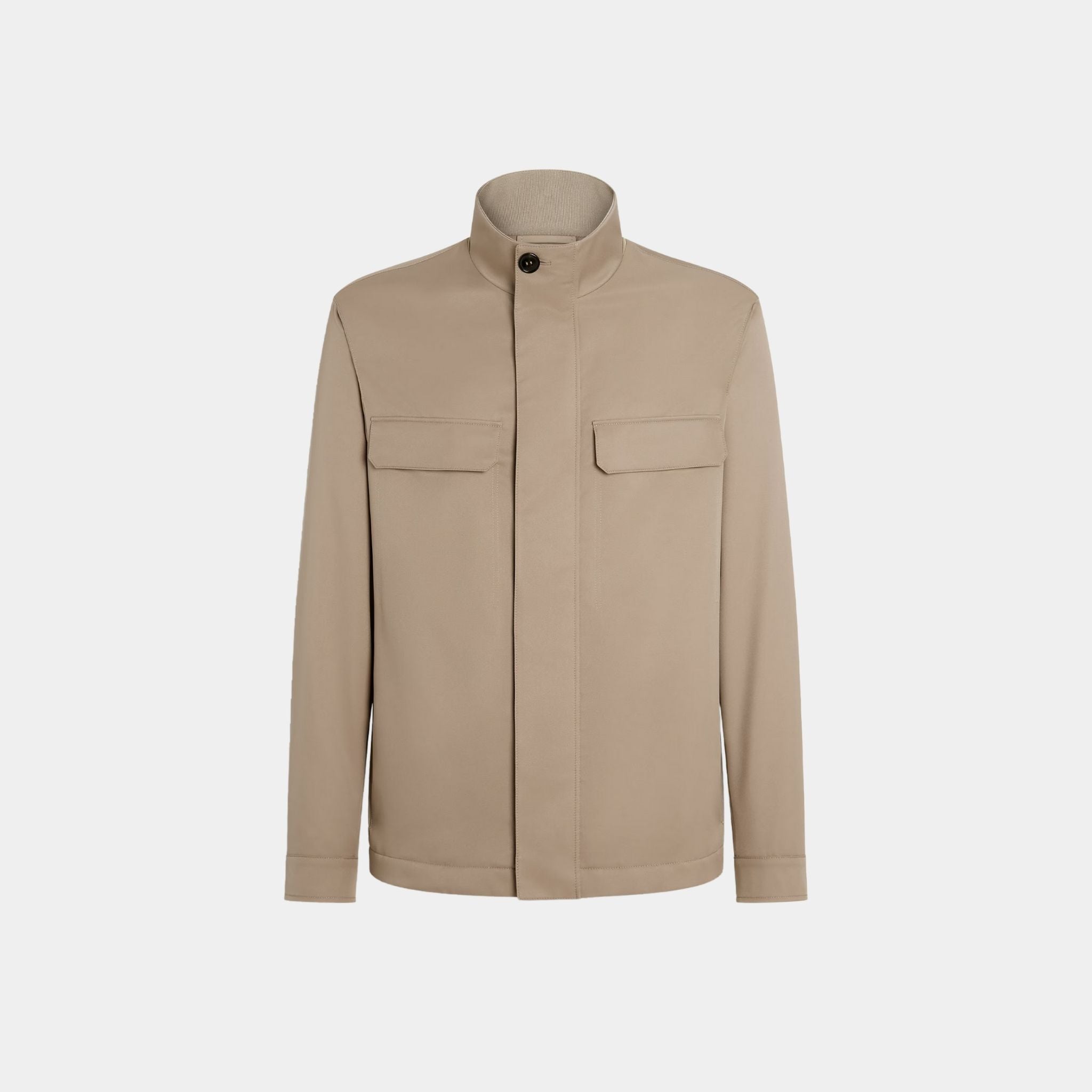 Zegna Motorin 125cc Microfiber Field Jacket, Light Taupe, Front