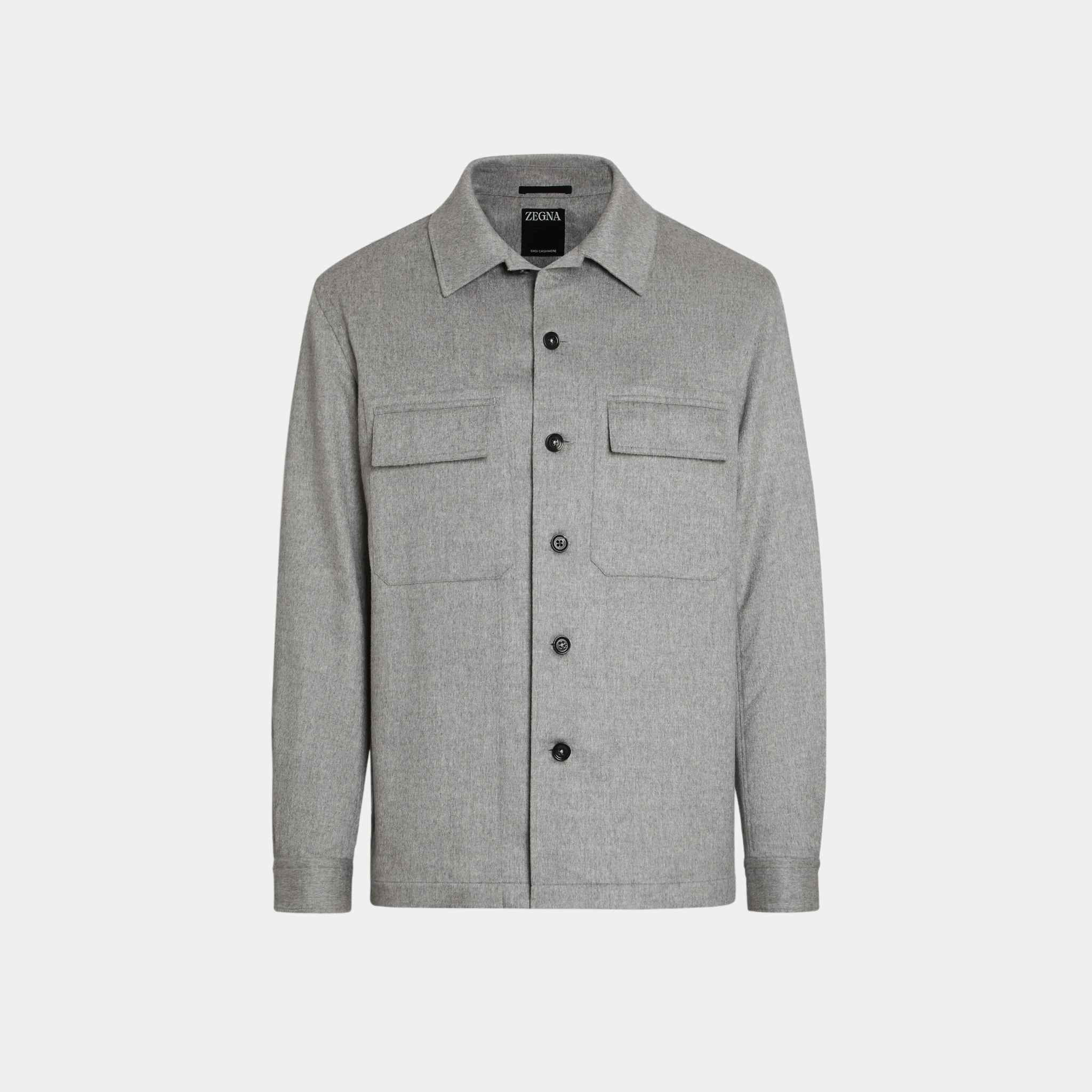 Zegna Oasi Cashmere Alba Grey Overshirt, Front