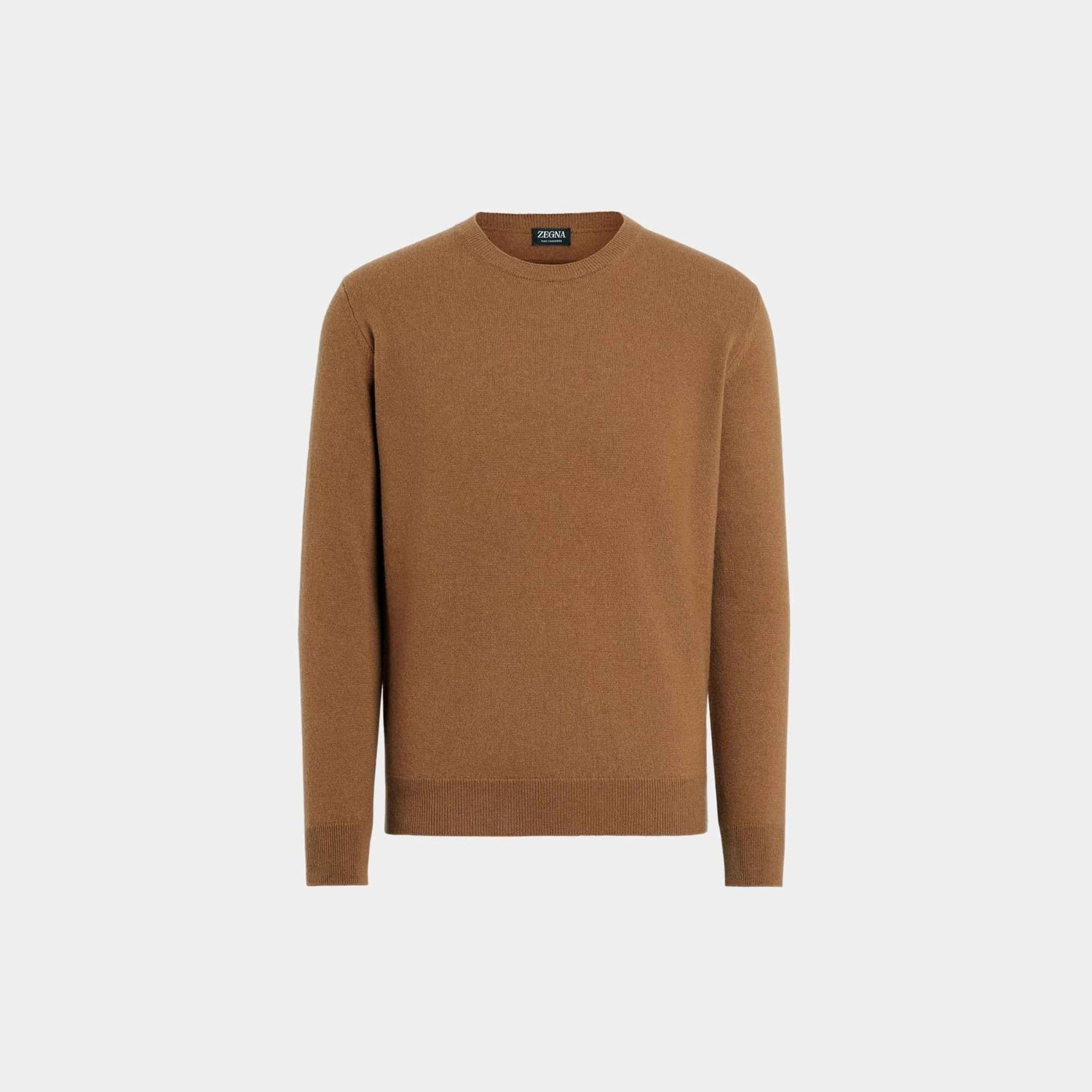 Zegna Oasi Cashmere Crewneck, Dark Foliage, Front