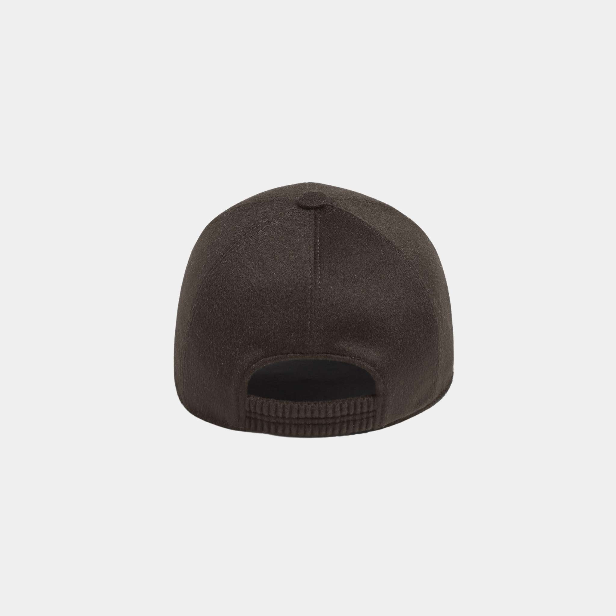 Zegna Oasi Cashmere Dark Brown Baseball Cap, Back