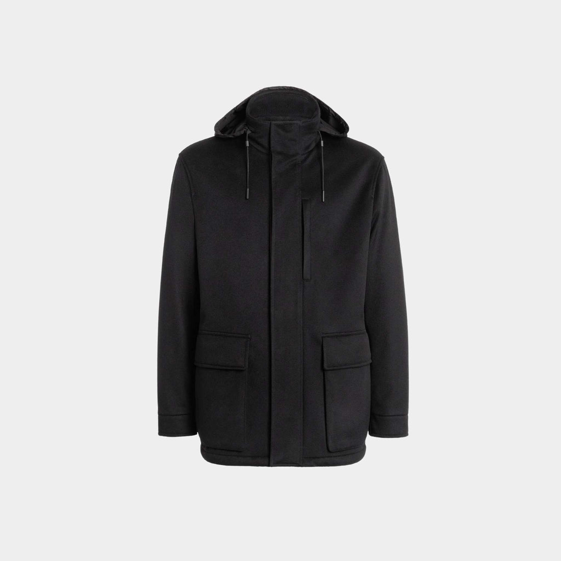 Zegna Oasi Cashmere Elements Vetta Overjacket, Black, Front