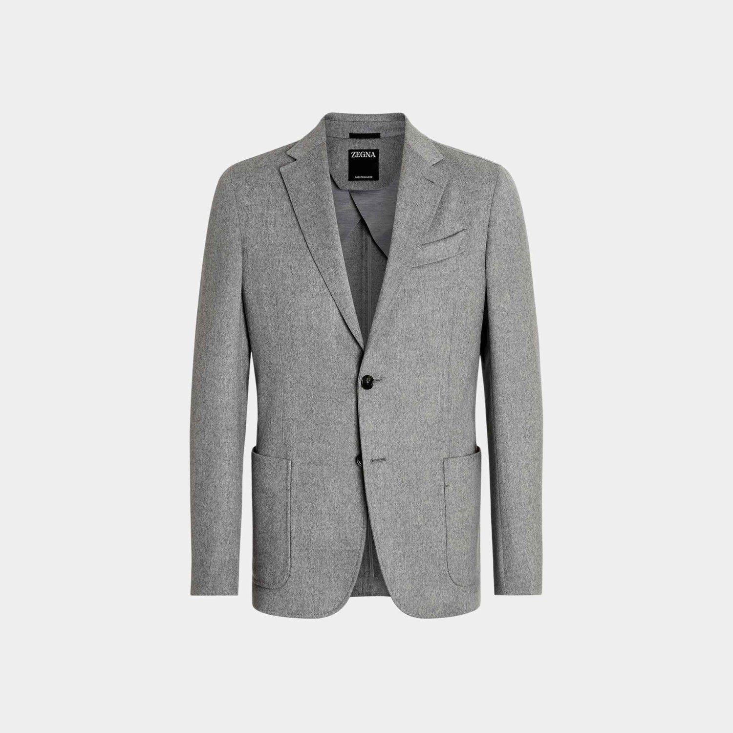 Zegna Oasi Cashmere Shirt Jacket, Grey Melange, Front