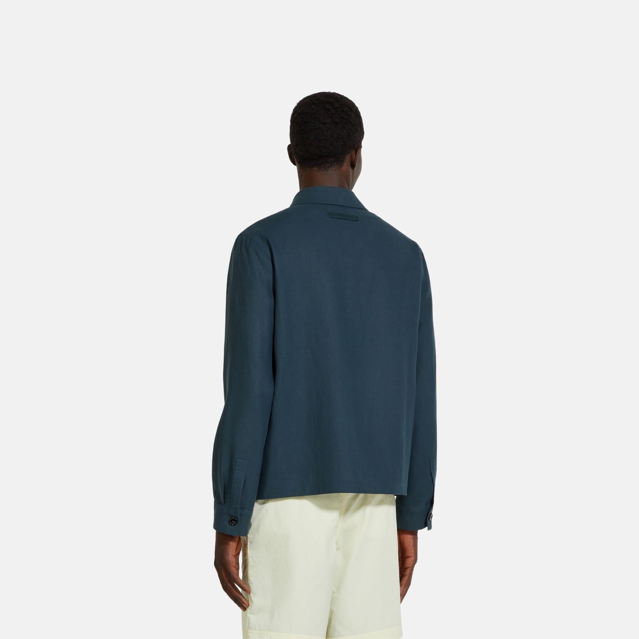 Zegna Oasi Lino Chore Jacket, Back