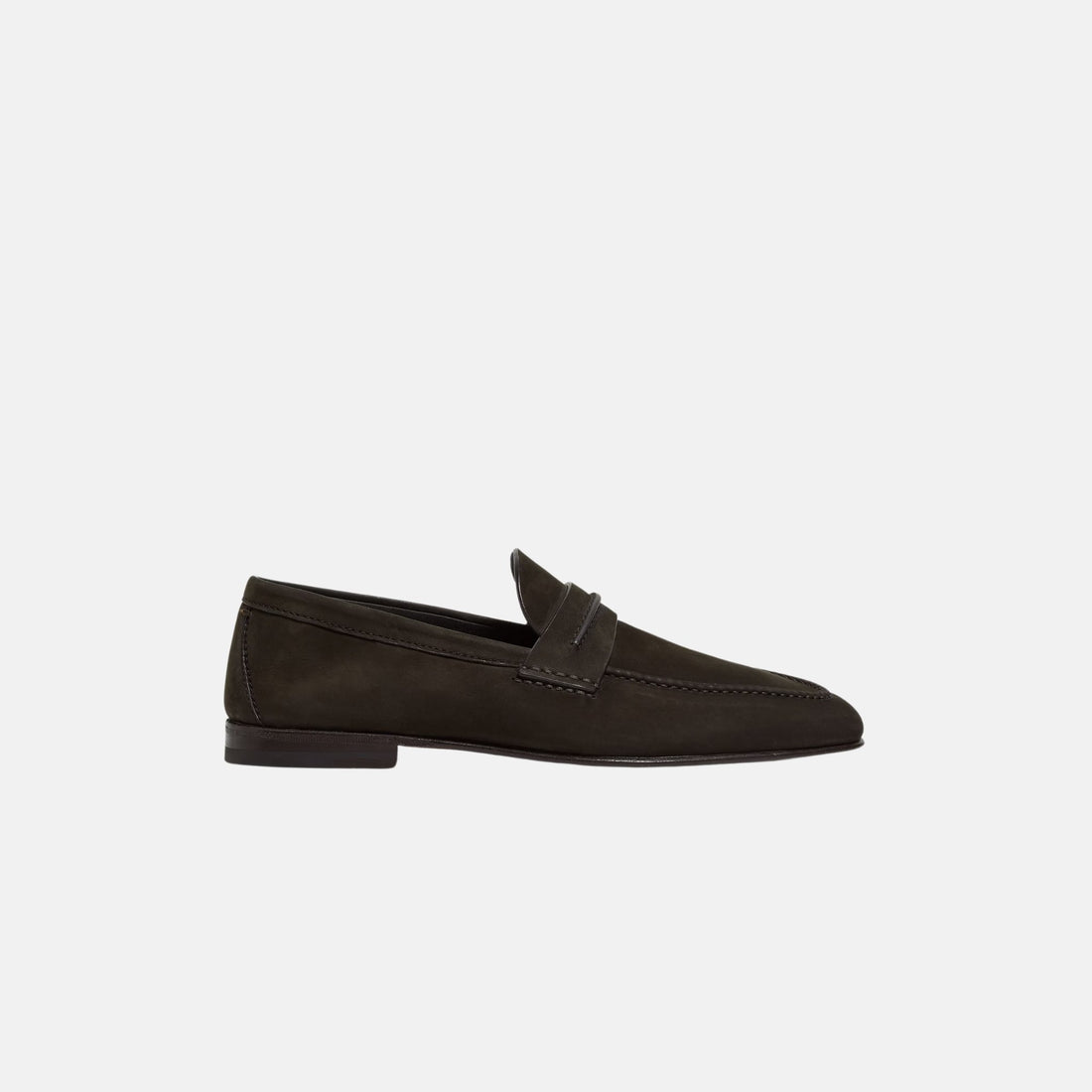 Zegna SECONDSKIN Mocassin Loafer, Dark Brown, Side