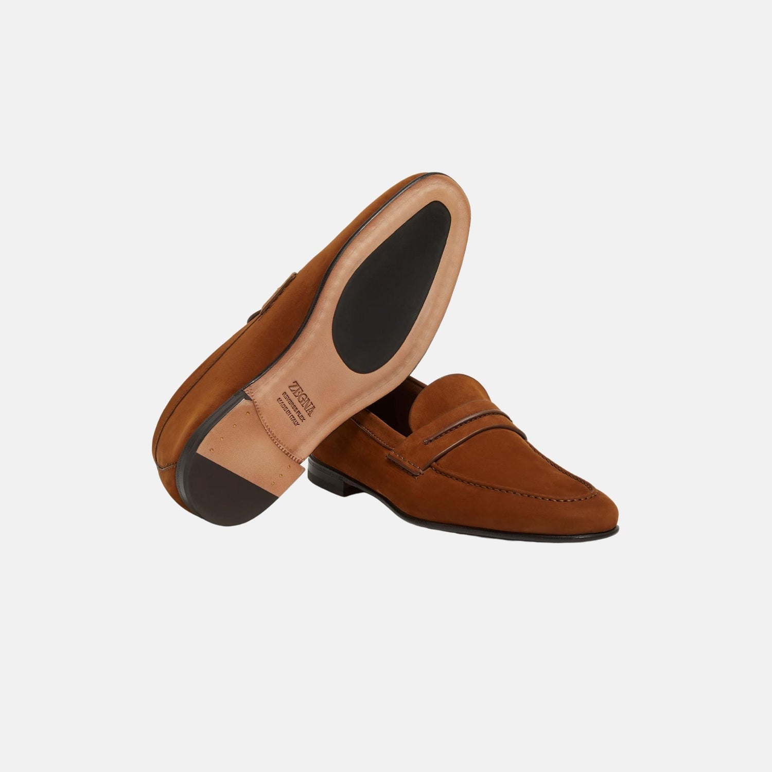 Zegna SECONDSKIN Mocassin Loafer, Dark Foliage, Sole