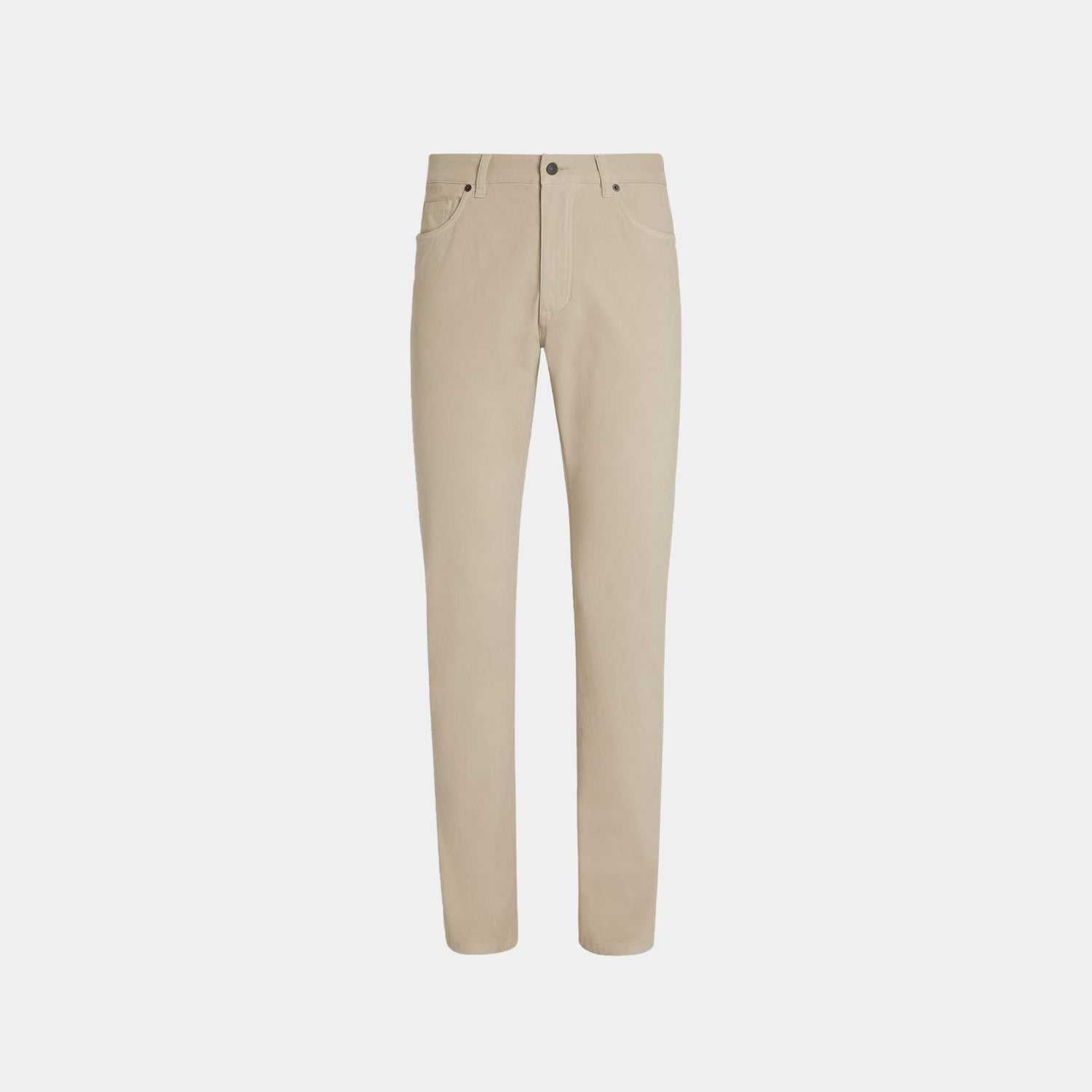 Zegna Stretch Cotton Roccia Jeans, Beige, Front