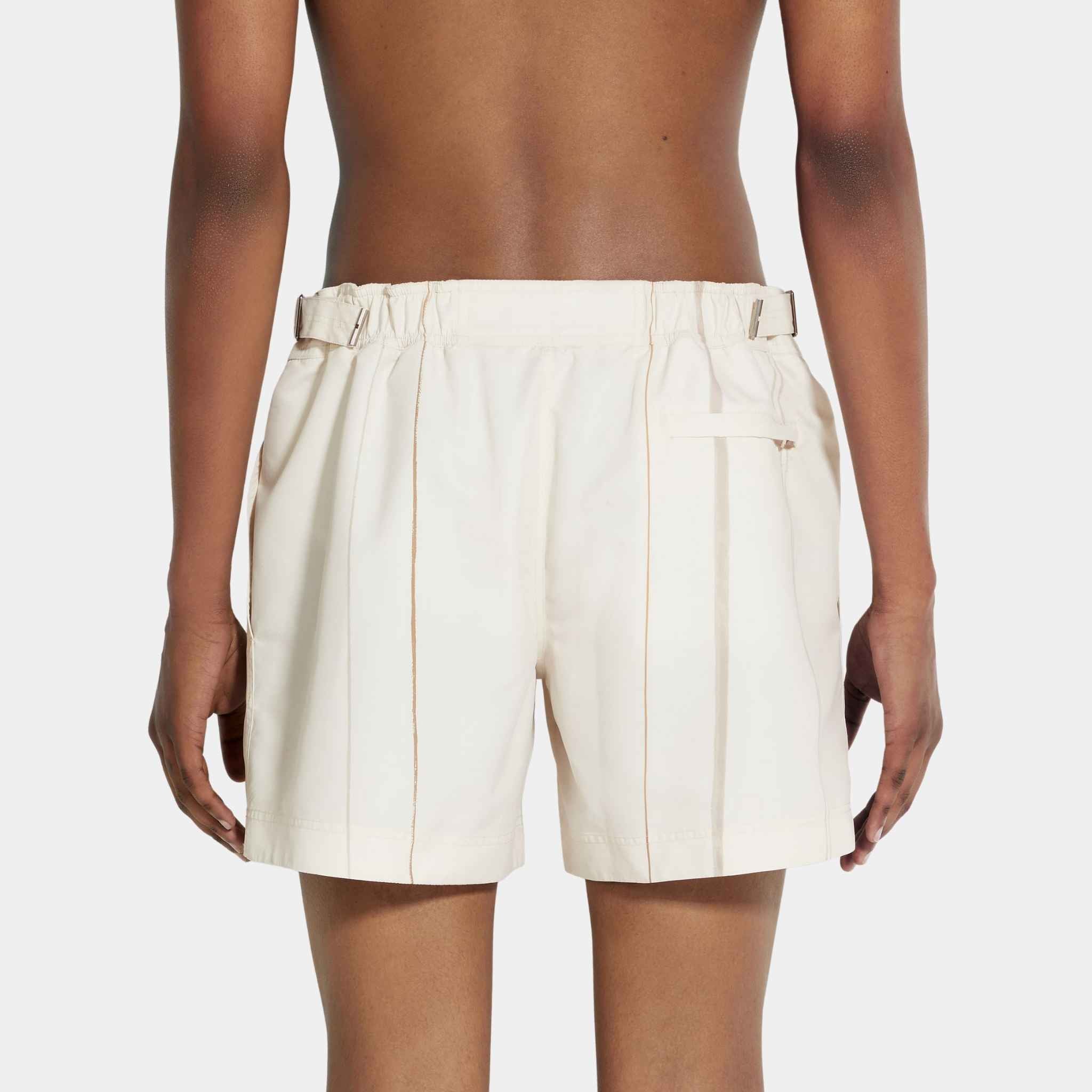 Zegna Swim Trunks With Striped Pattern, Beige, Back
