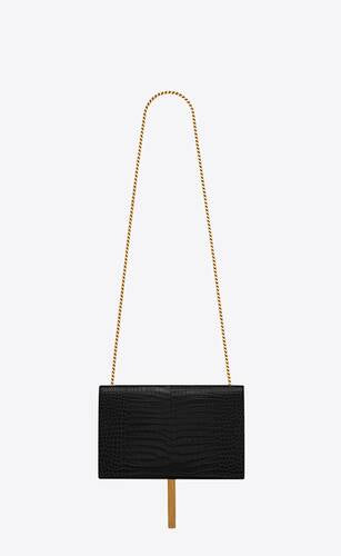 Kate Medium Tassel In Crocodile Embossed Leather