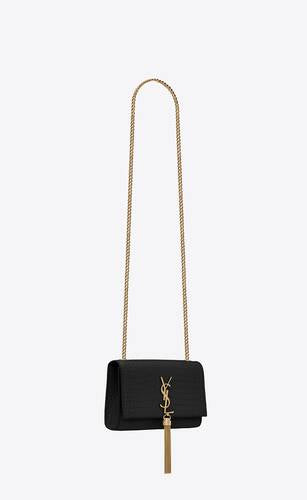 Kate Small Tassel In Crocodile Embossed Leather