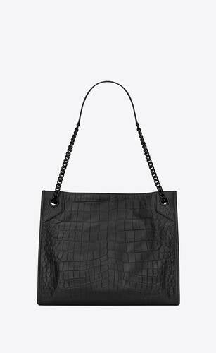 Niki Medium Shopping Bag In Crocodile Embossed Leather