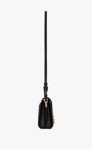 Cassandra Mini Top Handle Bag In Crocodile Embossed Shiny Leather