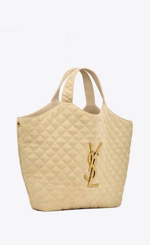 Icare Maxi Shopping Bag In Quilted Nubuck Suede