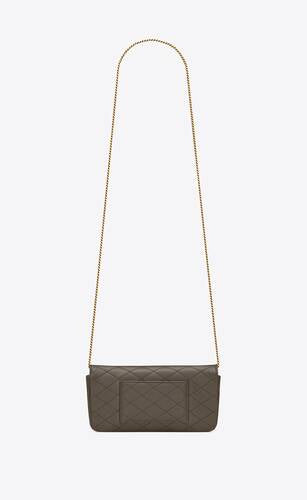 Gaby Chain Phone Holder In Quilted Lambskin